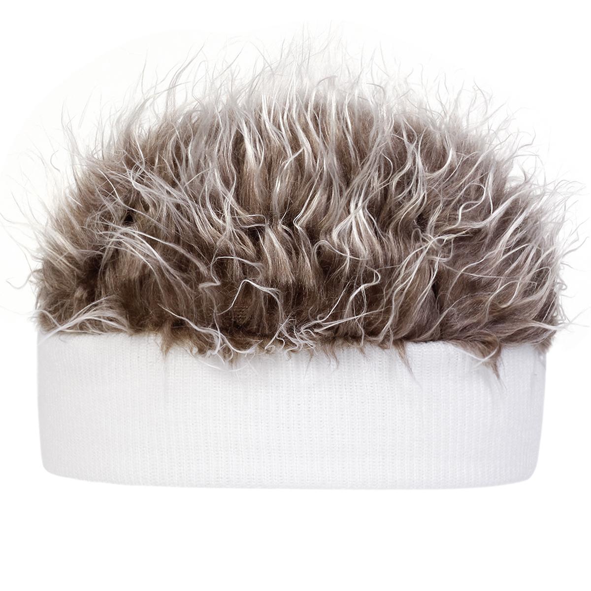 

Men Faux Fur Fluffy Wig Beanie Hat Landlord Hat Outdoor Sunscreen Leisure Hat Spring Autumn Travel Tourism Beach Vacation білий/коричневий