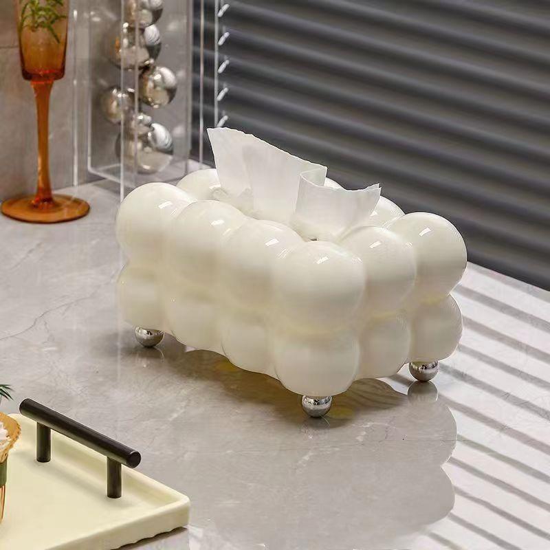 High Appearance Level Cotton Candy Tissue Box Household Living Room Tissue Storage Box High-end Dining Room Tissue Box