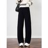 Lässige Damen-Sweatpants mit Fleece-Futter: Herbst Winter 2025, Elastischer Bund, Lockerer Gerader Bein