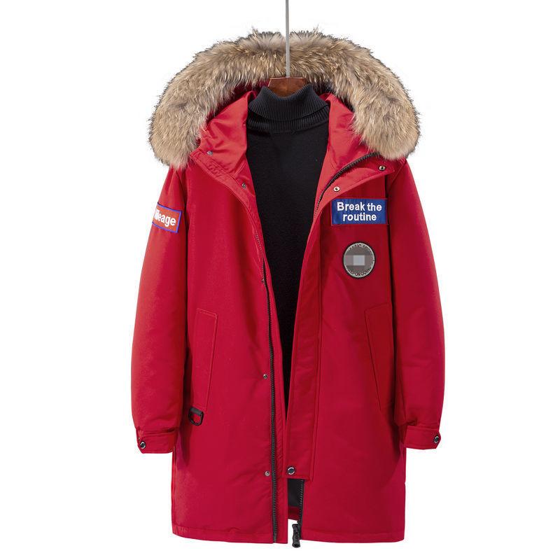 Męska kurtka puchowa dla młodych mężczyzn, męska średniej długości, pogrubiona, w dużym rozmiarze, z kapturem, zimowa