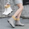Rain shoes men's and women's medium tube plastic non-slip water shoes outdoor water boots warm rain boots couple rubber shoes you