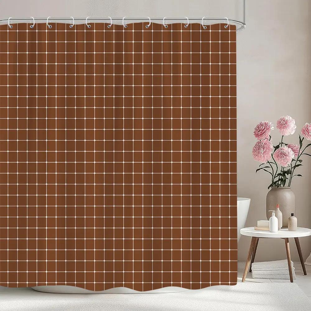 Solid Colour Chevron Shower Curtain Black White Lines Geometric Shapes Simple Modern Style Polyester Bath Curtain Bathroom Decor