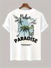 Hochwertiges Herren T-Shirt mit Kokospalmen-Grafik Weiche 100% Baumwolle Leicht & Atmungsaktiv Kurze Ärmel Perfekt für Outdoor-Abenteuer