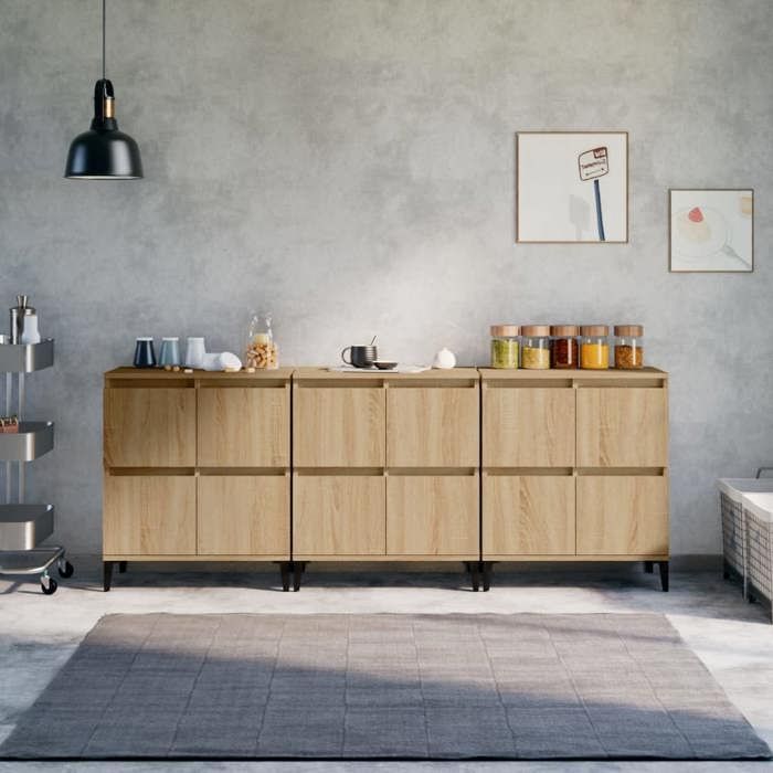 Maison Exclusive - Buffets 3 pcs chêne sonoma 60x35x70 cm bois d'ingénierie