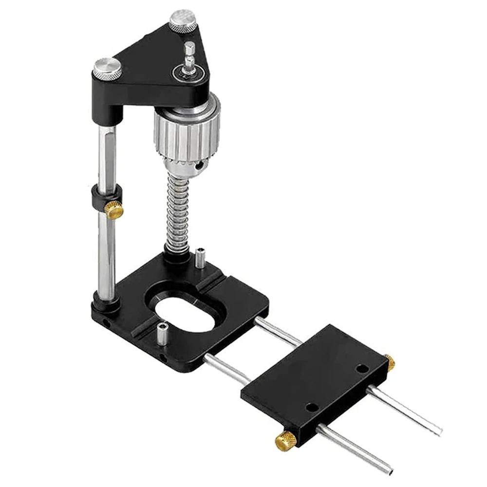 

Multifunctional Drilling Locator Adjustable Punch Locator Drill Template Guide Tool Drill Punch Woodworking Tool Plastic+Alloy чорний