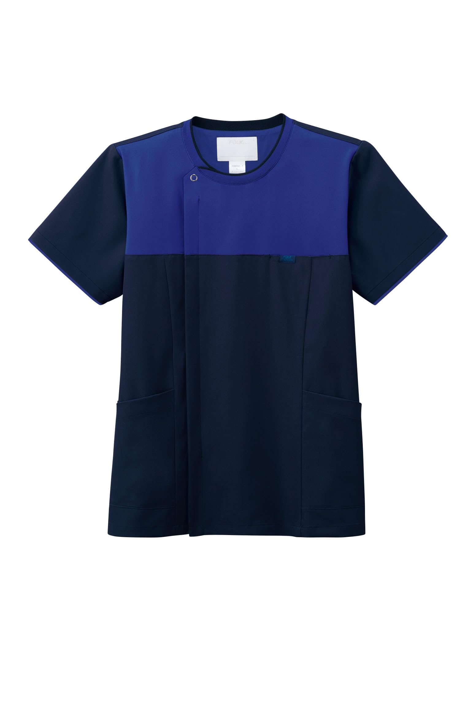 

[Folk] Medical Scrub Jacket 7080SC Women s Dark Navy x Medium Blue M