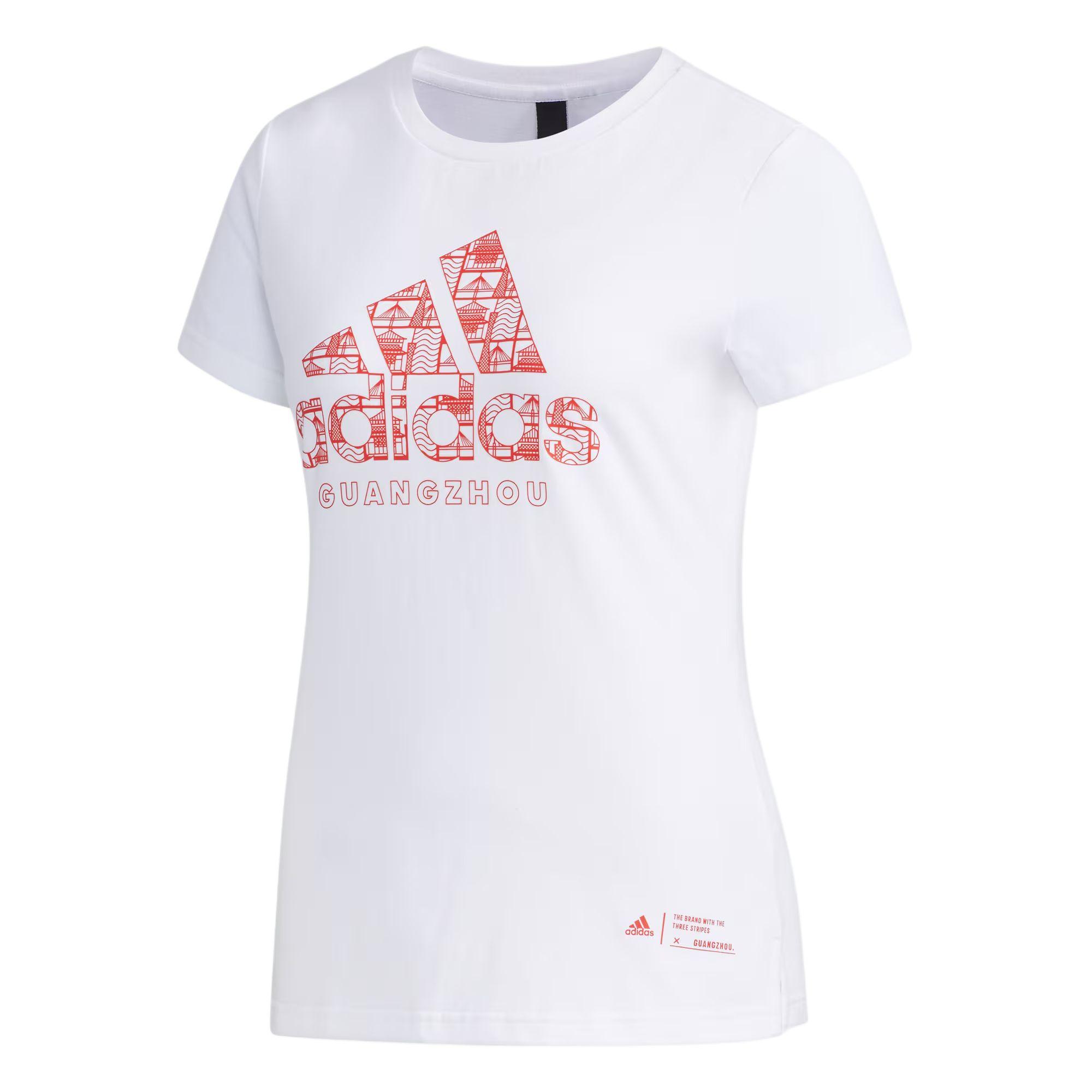 

Adidas Casual Hiking Round Neck Short Sleeve T-Shirt Women Tops White DY8706 S