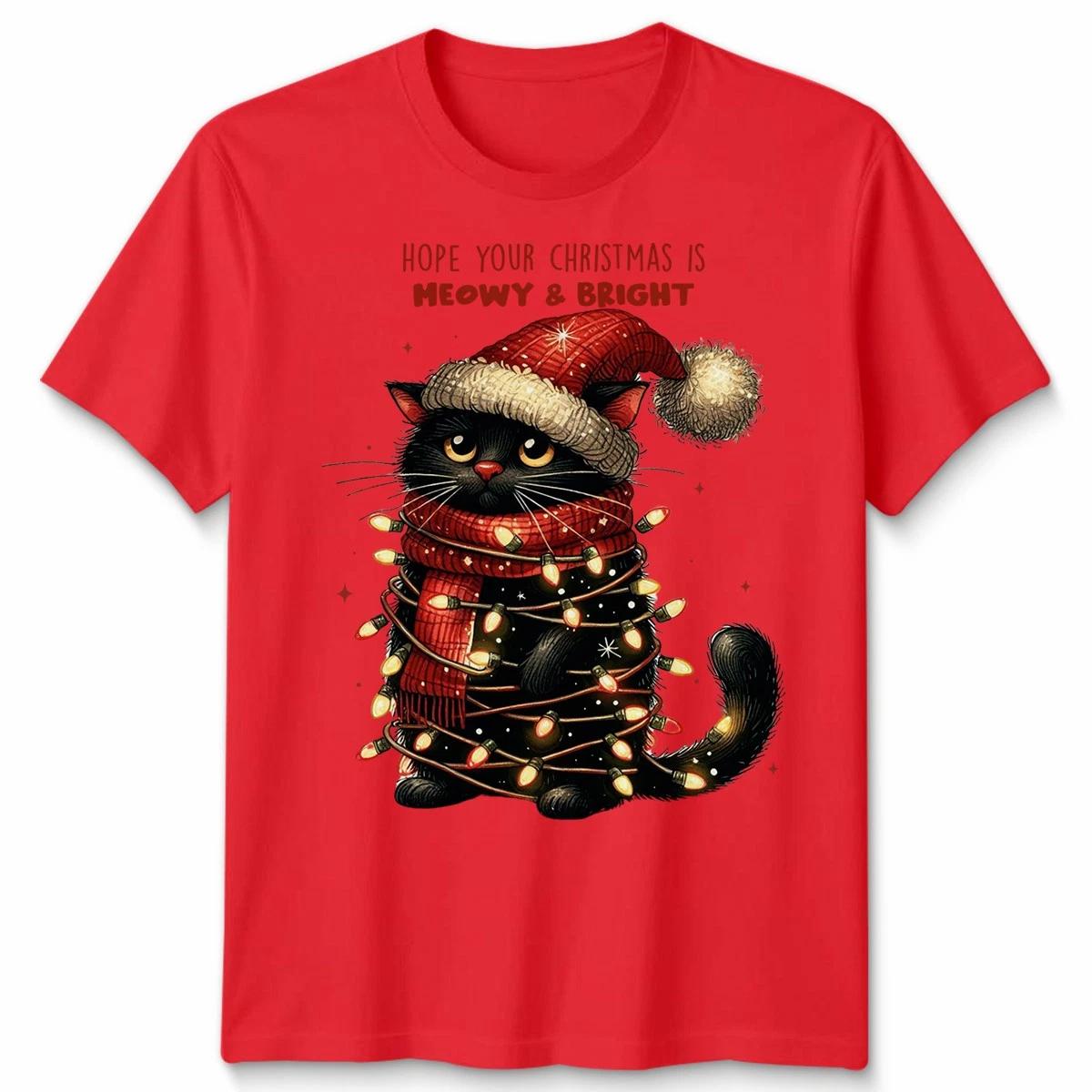 

Festive Black Cat Christmas T shirt Funny Ugly Unisex Funny Holiday Tee #MC44 3XL