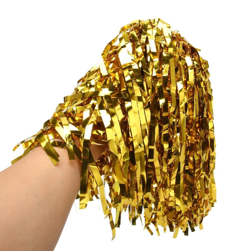 20PCS PET Cheering Hand Flowers Handle Cheerleader Pompoms Cheerleading Pom Poms For Sports Party