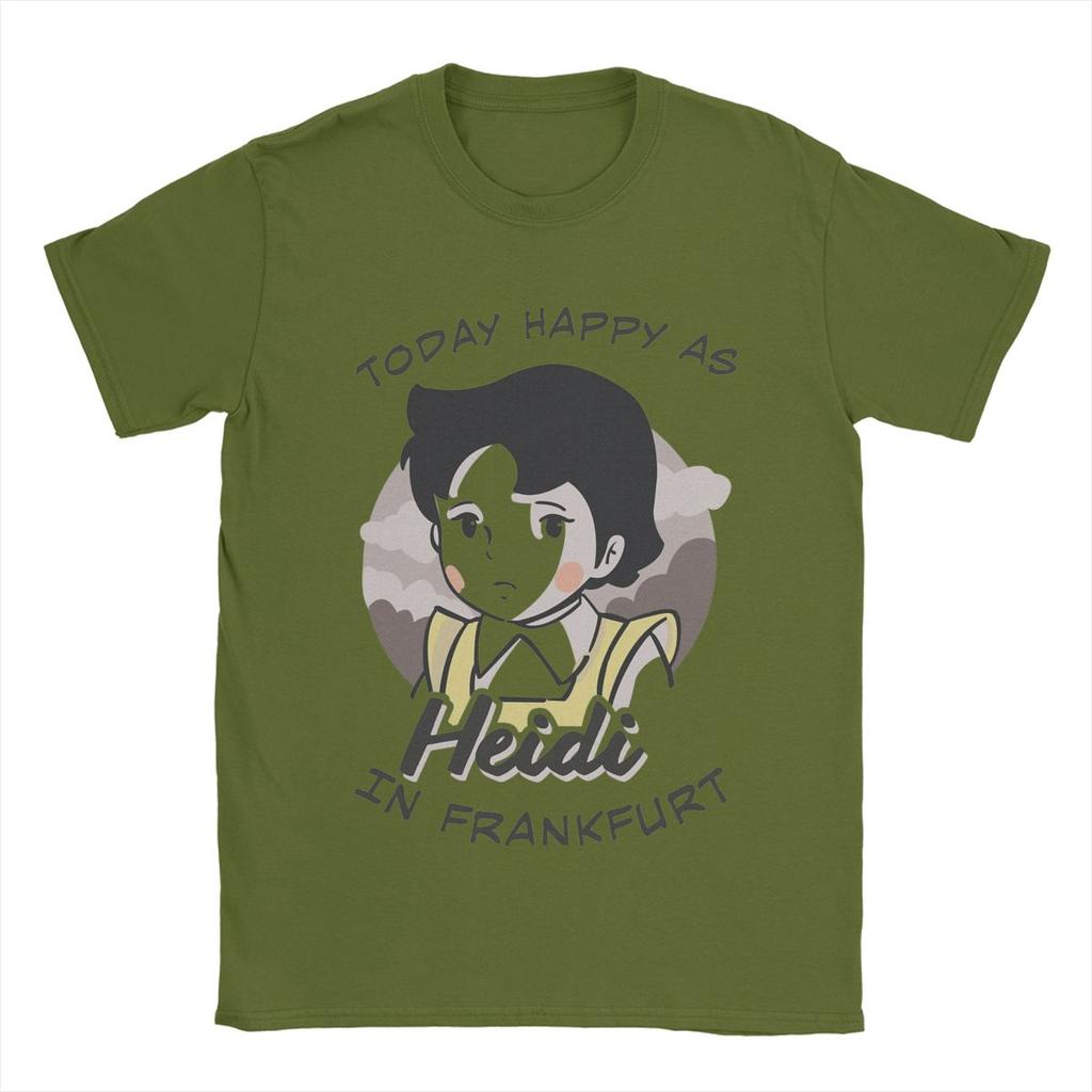 Leisure Heidi In Frankfurt T-Shirt Men Round Collar 100% Cotton T Shirt Short Sleeve Tees Printed Clothes