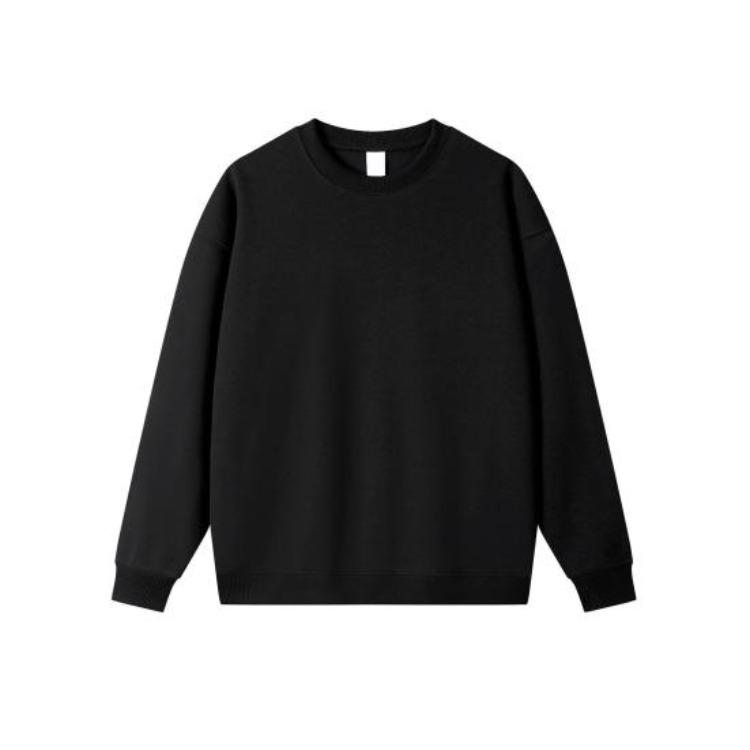 Fall Winter Unisex Sweatshirt Loose Thermal Top Solid Color Elastic Long Sleeves Round Neck Daily Wear Sports Street Party Clothes