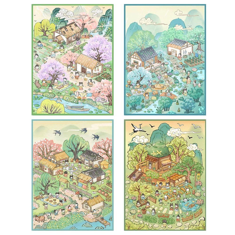 Naklejki Krajobrazowe 3D Naklejki do Układania Wizualnego DIY Nowa Scena Miniaturowa Naklejki 3D