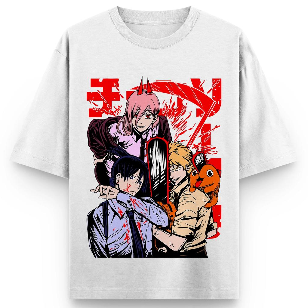Chainsaw Man Animation Short Sleeve TShirt Denji Pochita Printing Classic Tshirt Mens Summer New Fashion Cotton Top Clothing