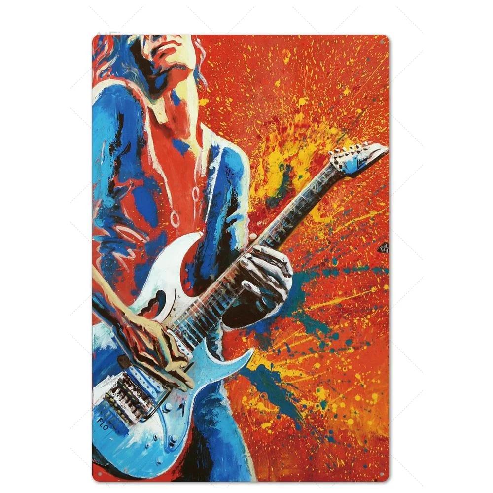 Vintage Rock  Roll Tin Sign Metal Poster  Retro Wall Decor for Bar Pub Club Man Cave  Perfect Metal Plaque for Music Lovers