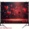 2D Flat Romantic Red Heart Photography Background
