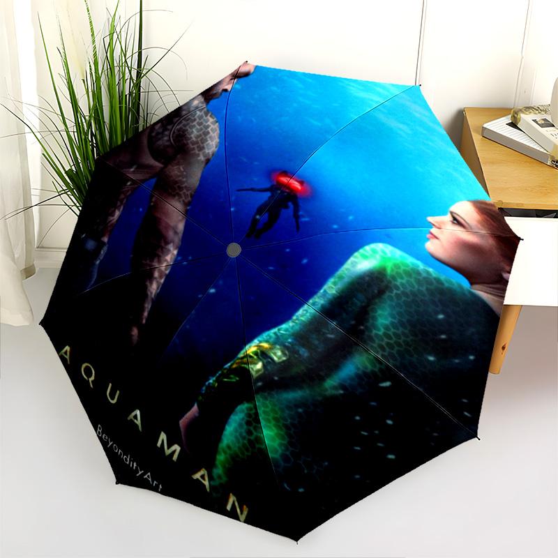 Aquaman Deep Sea Clash Folding Umbrella Travel Suitable For All Seasons Umbrella Printing Gift