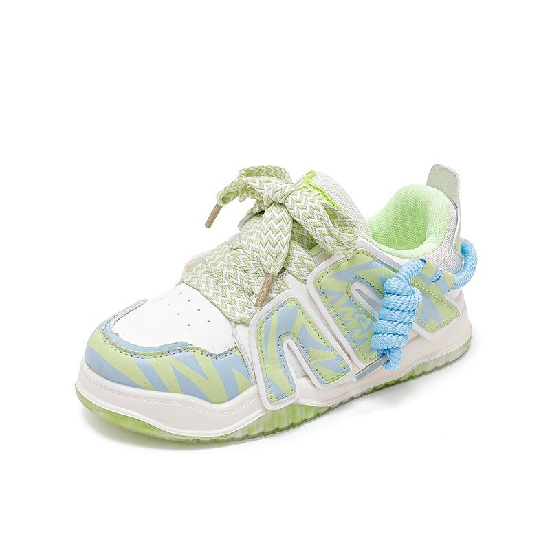 

Взуття для дівчаток Дитяча шкіряна поверхня Дитяче спортивне взуття Весна та осінь Корейська версія Повсякденне нековзке взуття для учнів початкових класів 37 зелений