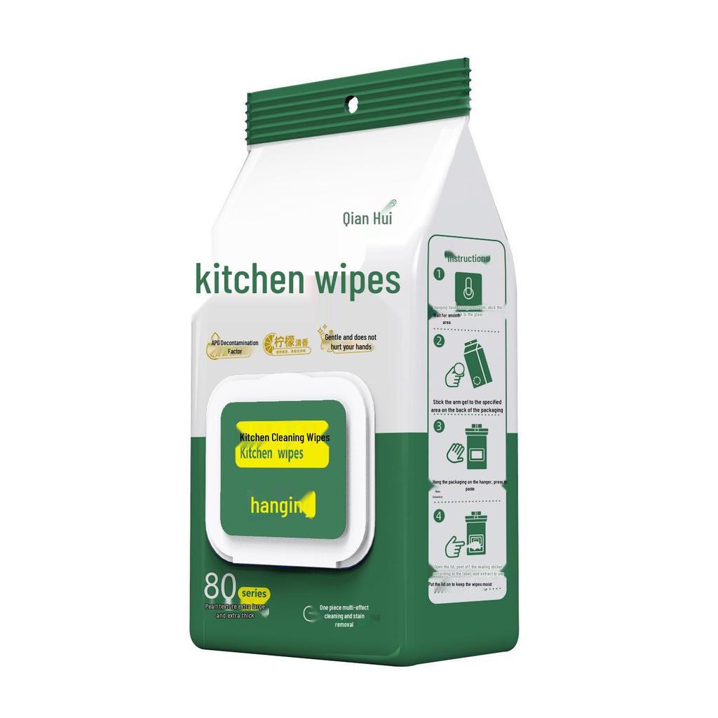 Hanging Kitchen Wet Wipes for Stain & Oil Removal - Thickened, Large, Ideal for Range Hood Cleaning