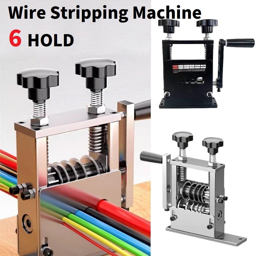Double Drive Wire Stripper Machine Stripping Tool for 1-17mm Scrap Wire Copper Wire Stripper for Leftover Cable (2 Spare Blades)