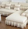 Velvet Sofa Cover Embroidery White Jacquard Lattice Towel Couch Anti-slip Armrest Backrest Sofa Coushion Living Room Seat Cover