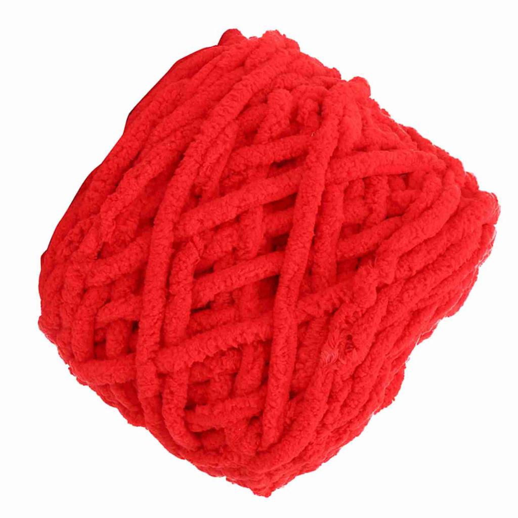 Single Thick Ice Strip Yarn Needle Knitting Woven Blanket Slipper Line(Milk White)