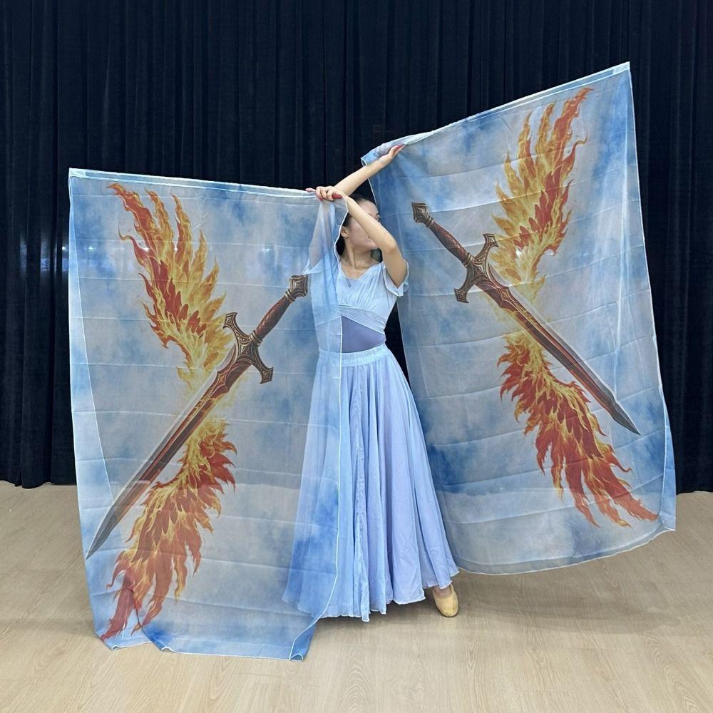 Multicolor Belly Dance Accessories Props Scalable Rods Colorful Scarves Flag Dance Performance
