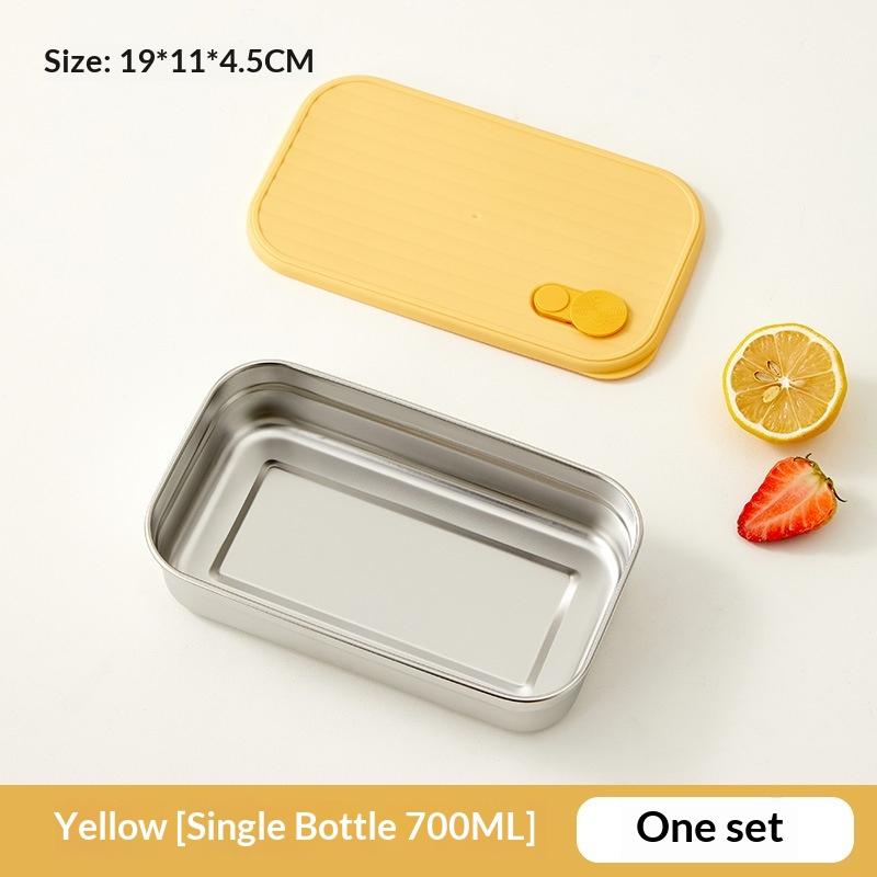 Reusable Stainless Steel Lunch Box with Leak Proof Lid Sealed Bento Box for Fruit Salad Work Office