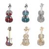 Elegant Vintage Violin Brooch Musical Instrument Jewelry Accessory for Trendy Women Men Alloy Rhinestones Gifts