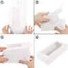 WTEMPO 15 STÜCKE Weiße Schokolade Erdbeere Cookie Verpackung Boxen Transparent Fenster Flip Kuchen Boxen Hochzeit Festival Party Backen Dessert Boxen
