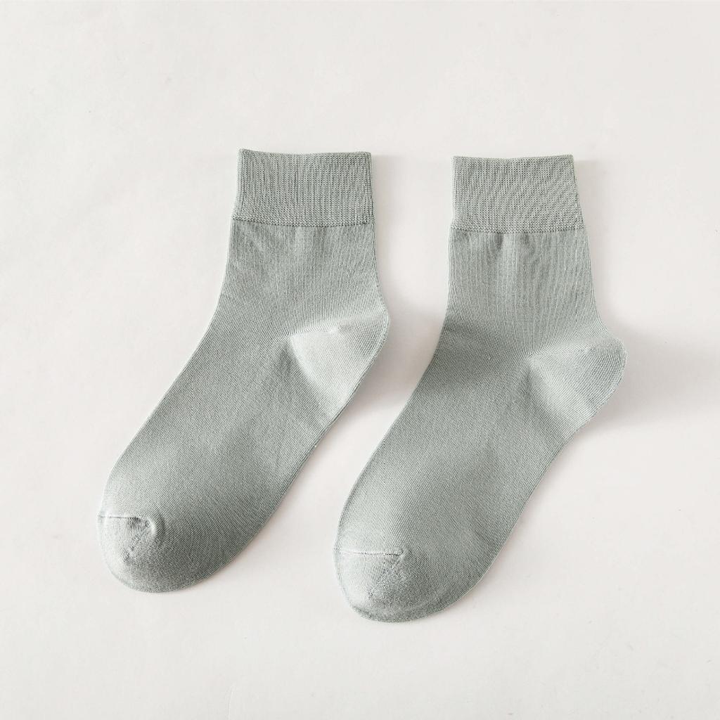 Men'S Cotton Socks, Sweat-Absorbing And Breathable Men'S Socks, Business Casual Versatile Solid Color Short Socks, Medium Tube Socks.