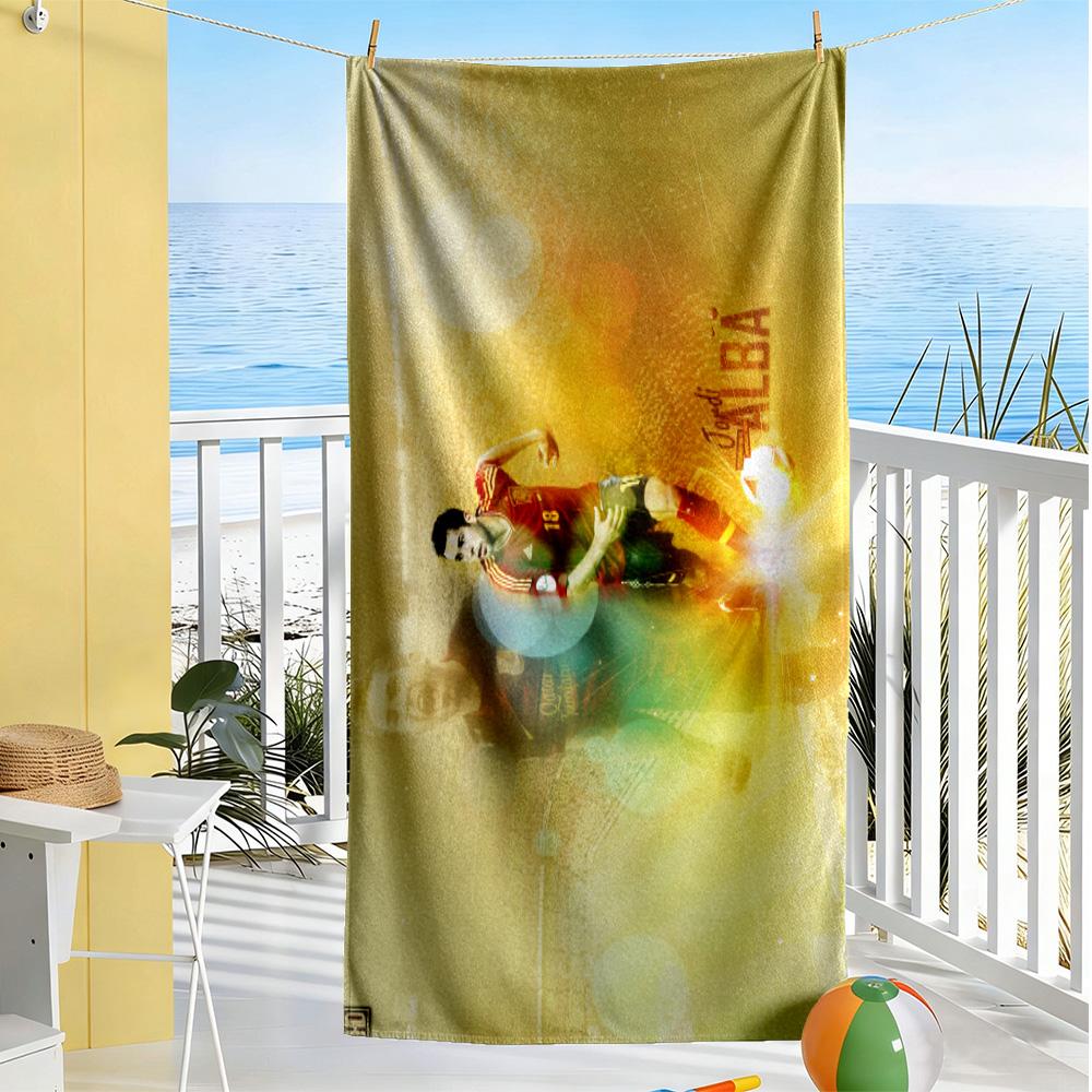 Golden Moment Soccer Beach Towel Soft Durable Quick-Dry Comfortable Lightweight Perfect for Traveling Yoga Camping and Swimming
