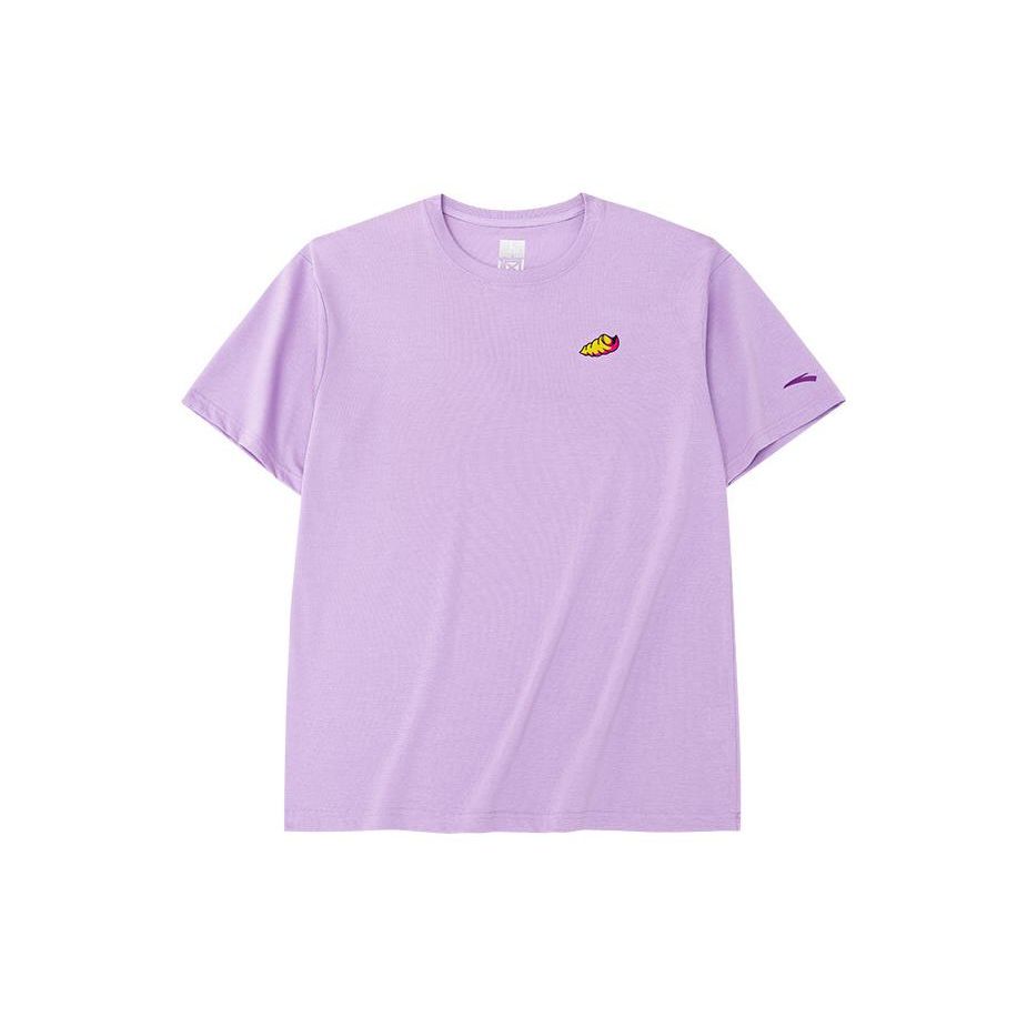 

Anta Свободный свитер с круглым вырезом и принтом логотипа, футболка с коротким рукавом, унисекс, розовая 152231156-4 L