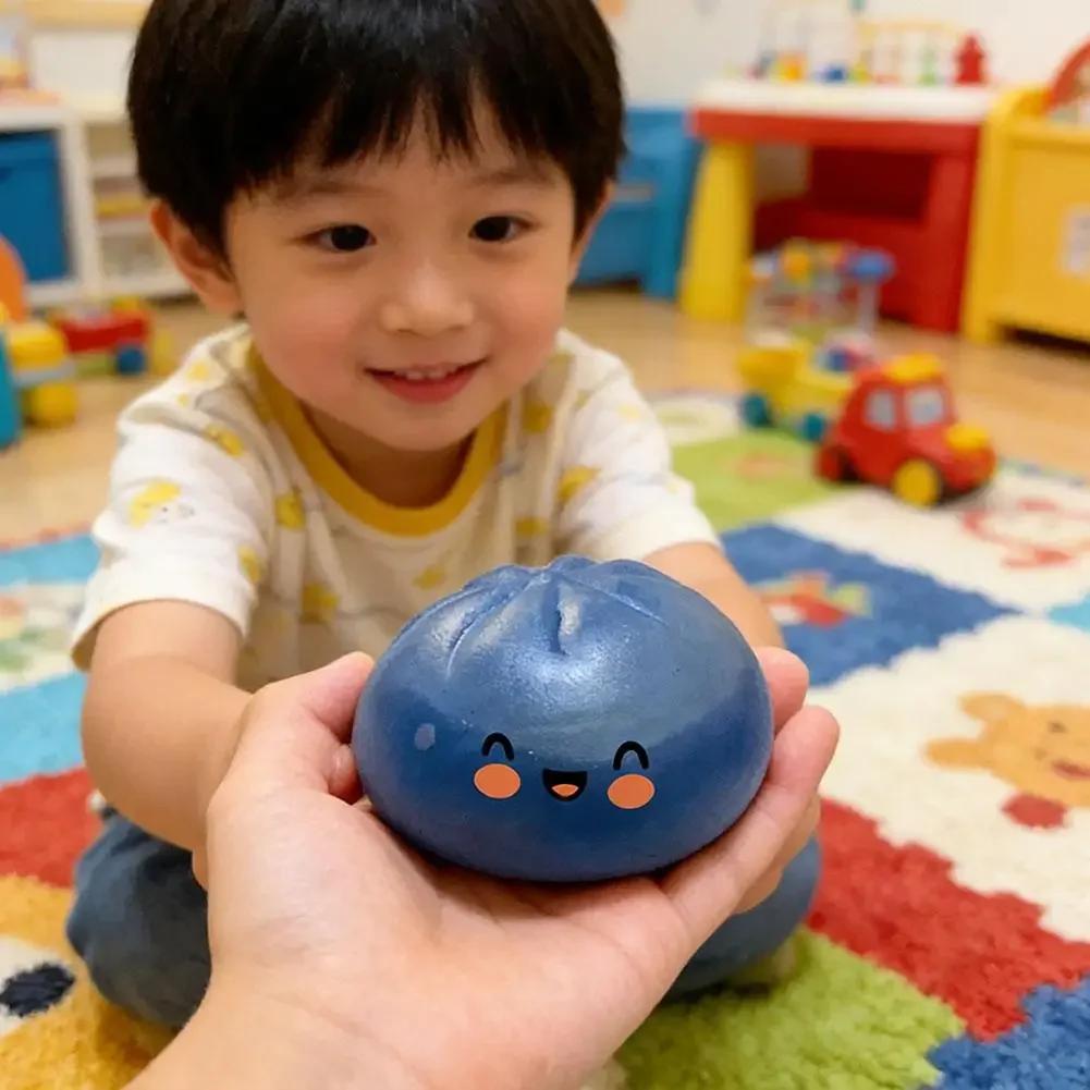 Party Time Realistic Steamed Bun Squeeze Toy Crystal Steamer Squishy Toy Stretchy Pressure Relief Ball Fidget Toy Party Christmas Gift
