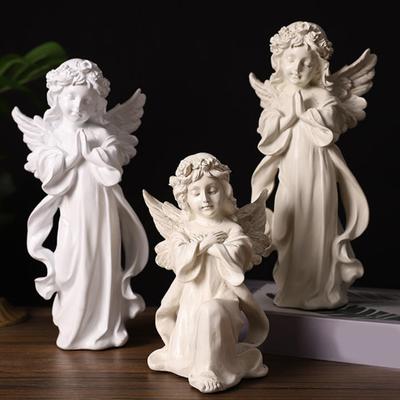 Schutzengel Statue Harz Kleiner Engel Figur Gedenken Heilung Mitgefühl Geschenk für Regal Haus Wohnzimmer Schreibtisch Büro Dekoration