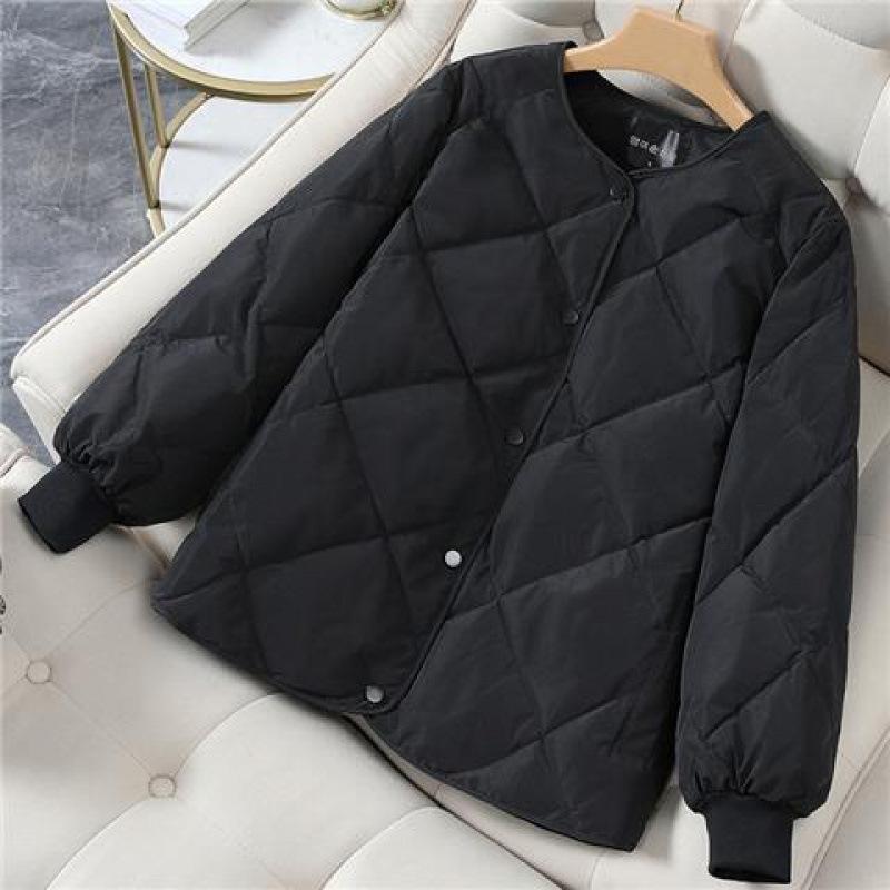 Chaqueta Corta Acolchada de Algodón y Plumas para Mujer Otoño e Invierno Chaqueta Acolchada de Algodón Actualizada para el Día a Día