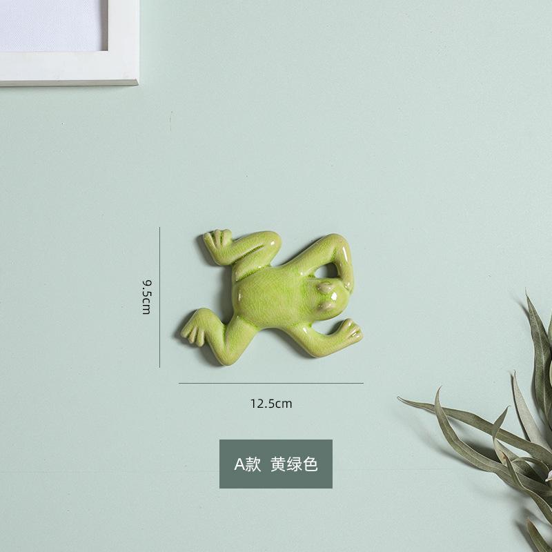 Креативные разноцветные лягушки Настенные подвесные украшения Фон гостиной Керамические лягушки Домашние настенные украшения