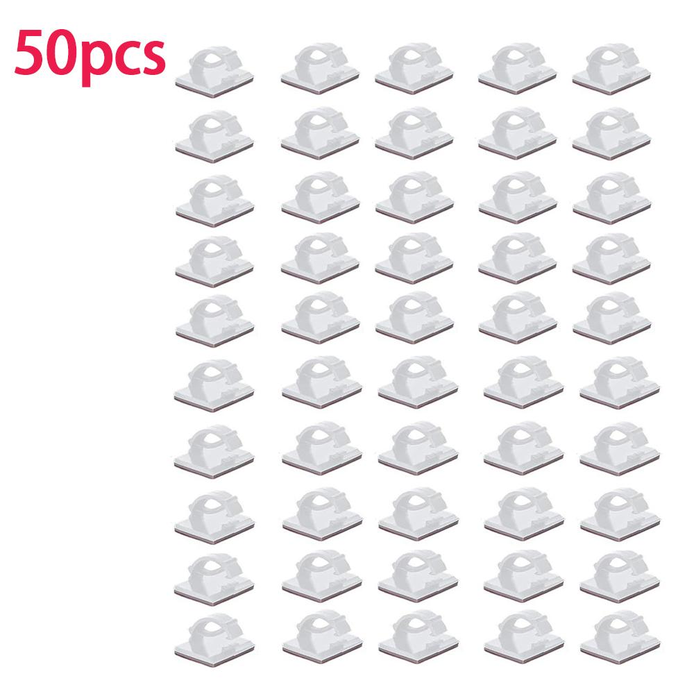 35/50pcs Adhesive Cable Clips Wire Clips Cable Wire Management Wire Cable Holder Clamps Cable Tie Holder For Car Office And Home