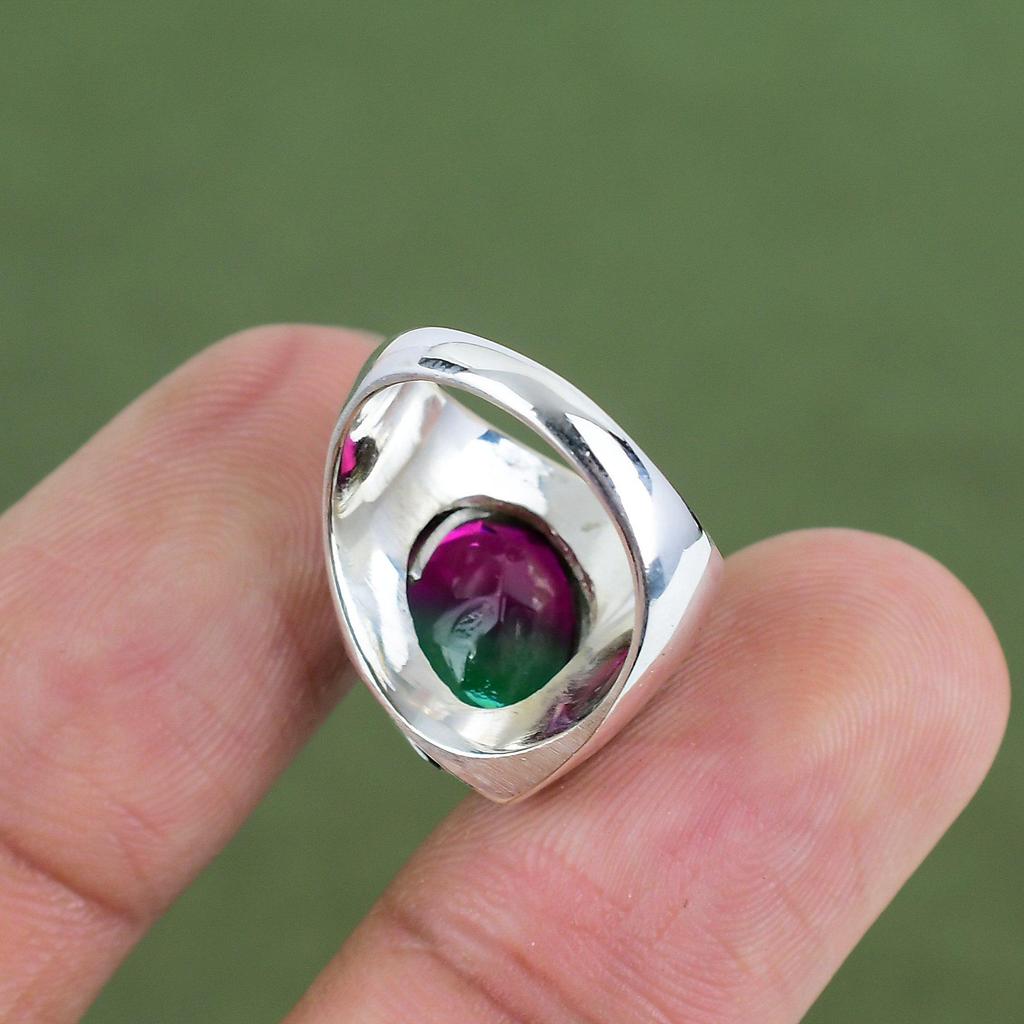 Faceted Multi Tourmaline Ring 925 Sterling Silver Ring Boho Style Ring Decent Gemstone Jewelry Handmade Ring For Gift Available In Ring Size