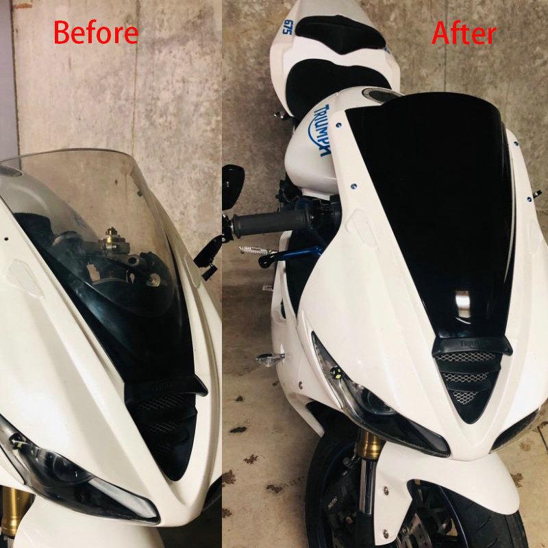 Motorcycle Double Bubble Windshield Windscreen Screen For 2009 2010 2011 2012 2013 Triumph Daytona 675 675R Black Iridium Clear