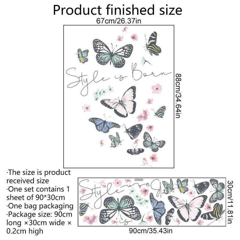 Butterfly Wall Stickers For Living Room Bedroom Decoration Kids Girls Decals Home Background Paper PVC Murals