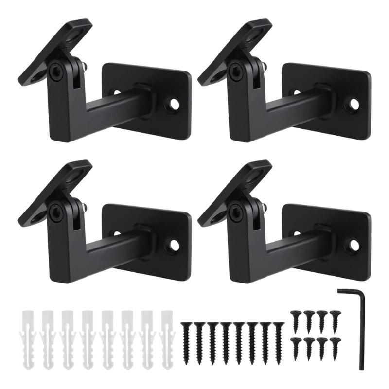 Verstellbare Handlaufhalterung Wandmontierte Treppengeländerhalterungen mit Montagehardware für Treppen, Schlafzimmer, Flure