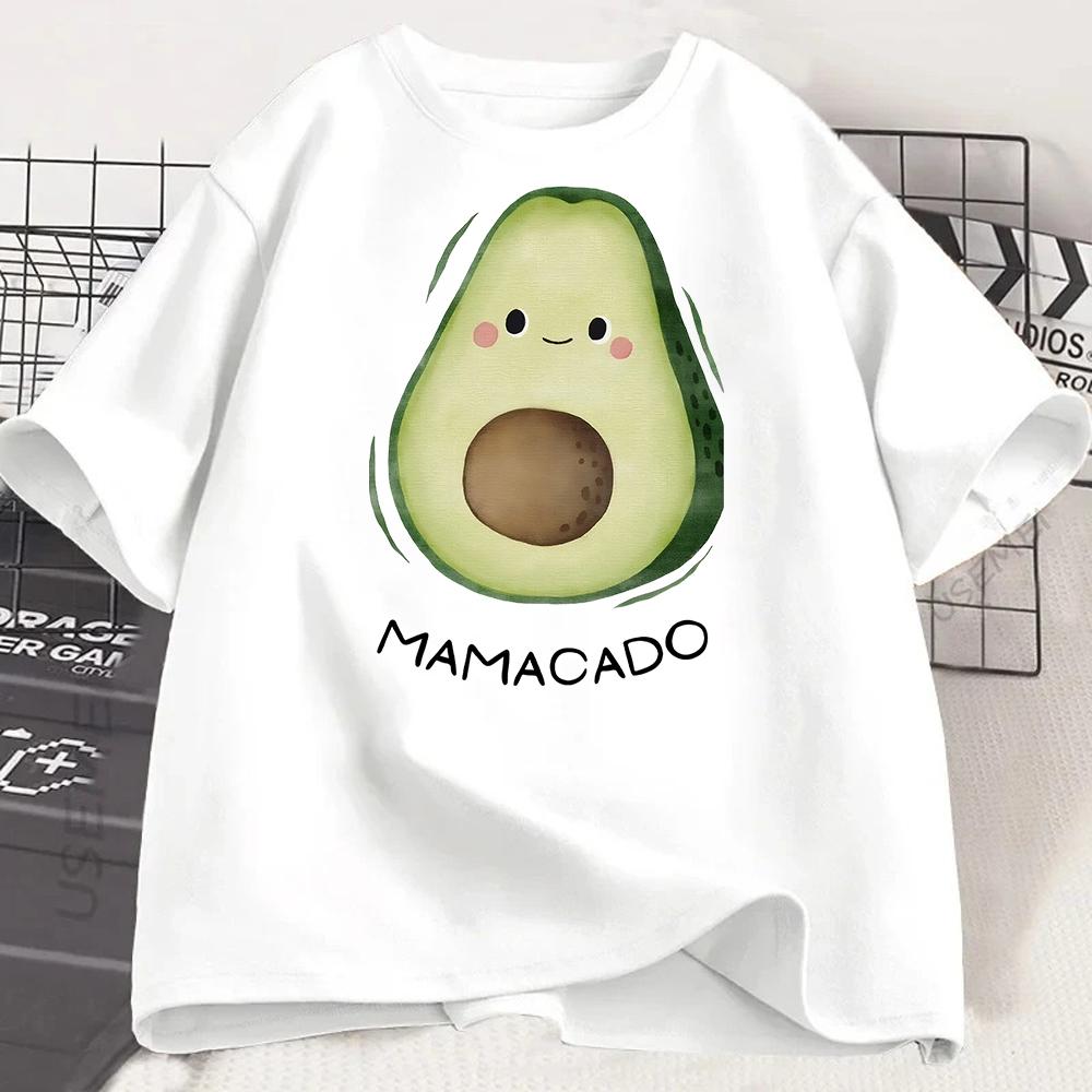 Beautiful Avocado Tshirt Unisexs Tops Summer Loose Cartoon Aesthetic Casual Tshirt Retro Harajuku Tshirt Ladies Street Wear