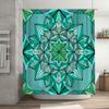 Vibrant Geometric Shower Curtain Waterproof Fabric with Modern Art Design for Bathroom Decor In Green-blue Tones