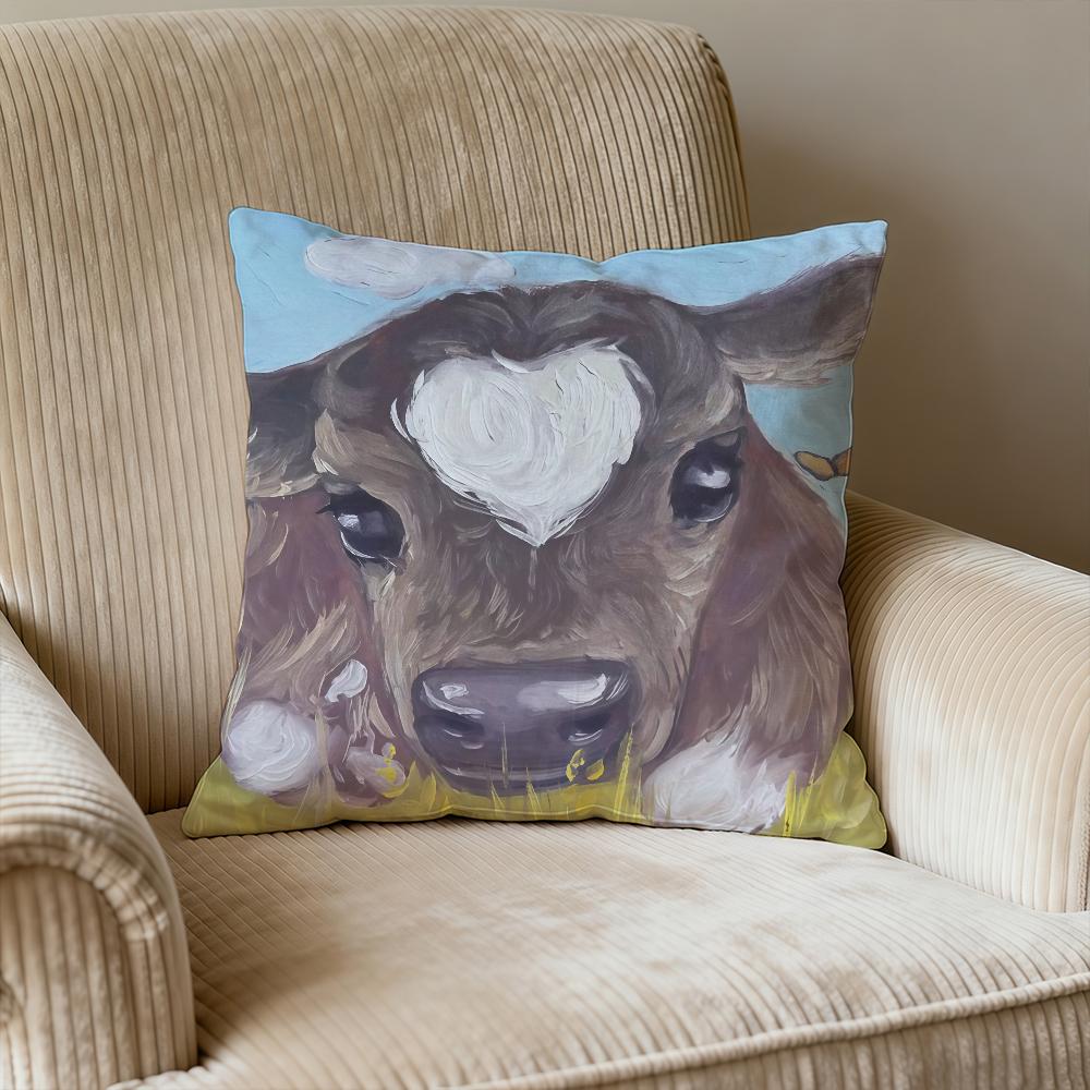 Наволочка Наружная Милая Диван Искусство Корова Декоративная Квадратная Гостиная Свинья Овца Спальня Автомобиль 12x12Inch