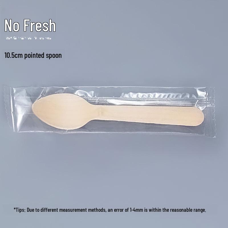 Biodegradable Disposable Wooden Ice Cream Spoons - Individually Packaged for Ice Cream or Popsicles.