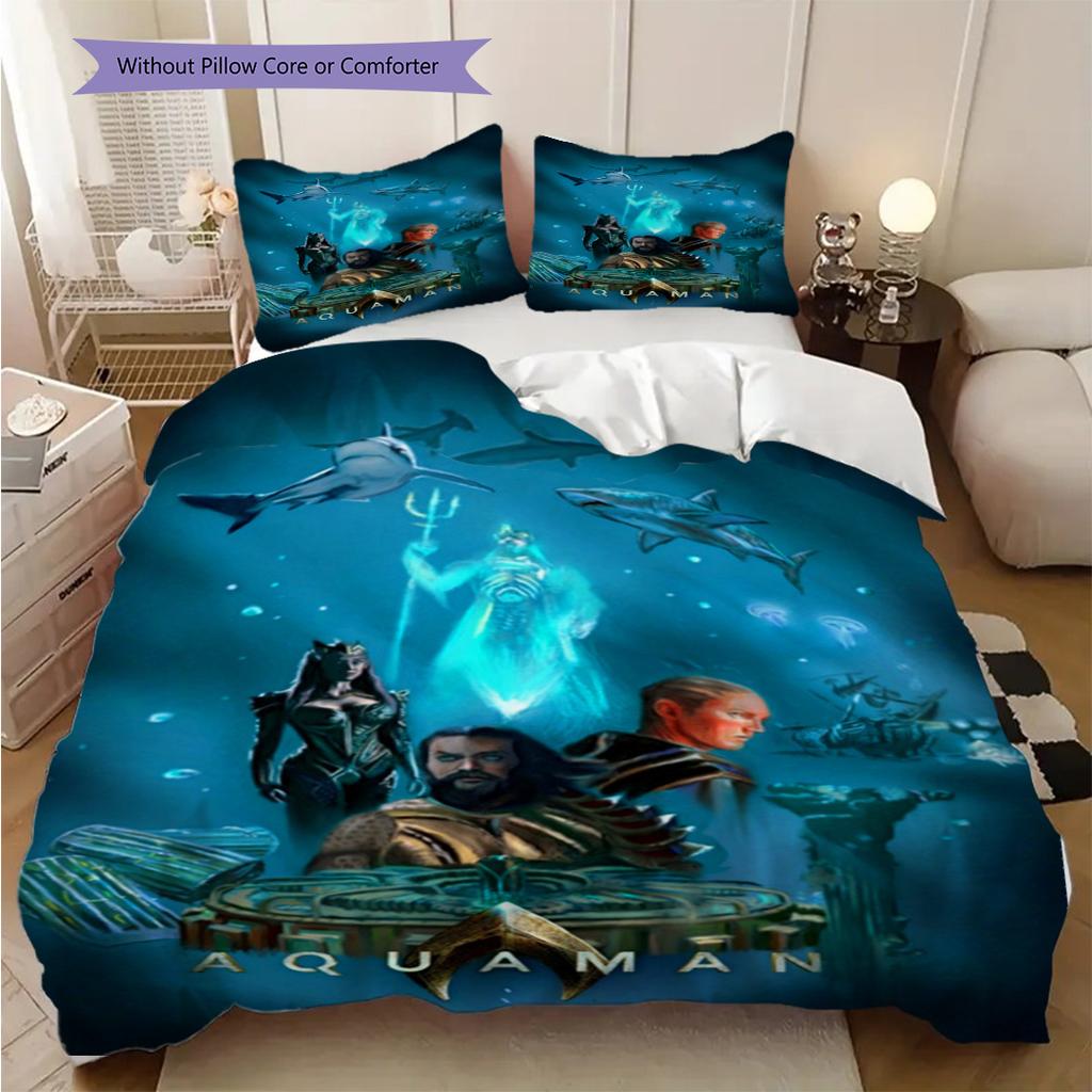 Aquaman Deep Blue Hero Bedding 1 Duvet Cover 2 Pillowcase Without Core Duvet Cover And Pillowcase Soft And Comfortable Bedding Set Bedding