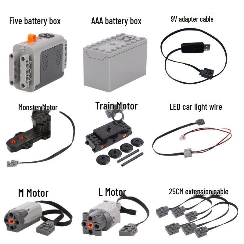 Building Blocks Science Kit with Motor, Battery Box, Remote Control & Receiver