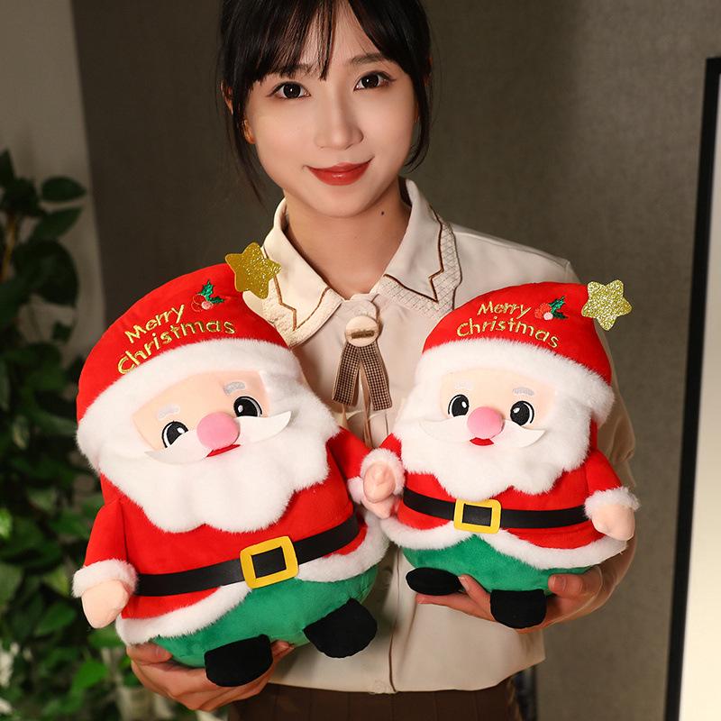 Christmas Plush Set: Santa, Reindeer, Apple Cushion, Tree, Snowman Doll