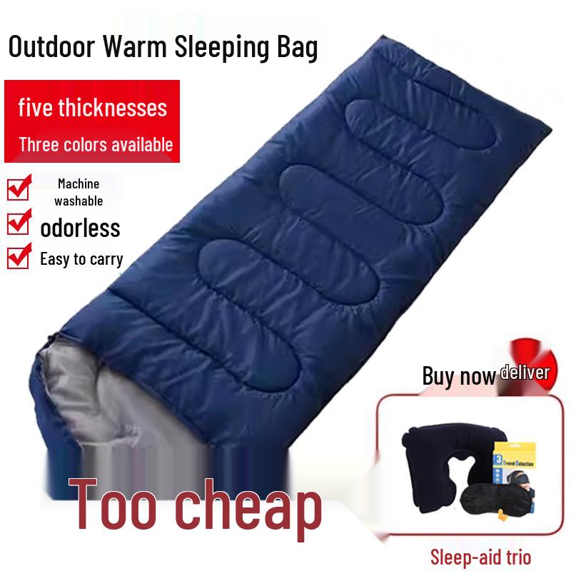 Vier-Jahreszeiten Erwachsenen-Schlafsack: Dick, Kältefest, Perfekt für Outdoor-Wintercamping