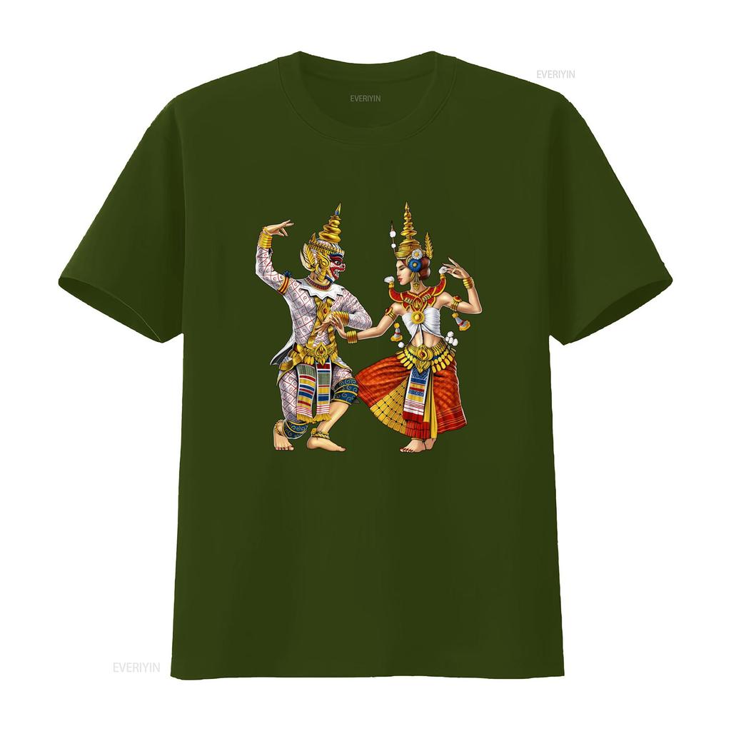 Cambodian Khmer Traditional Dance Apsara Cambodia Dancers T Shirt Unique Cultural Print for Fashion Lovers vintage Washed